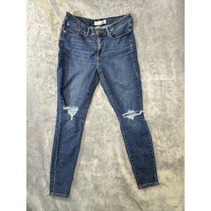 Signature By Levi Strauss womens 16 High Rise Super Skinny Jeans Distressed Knee